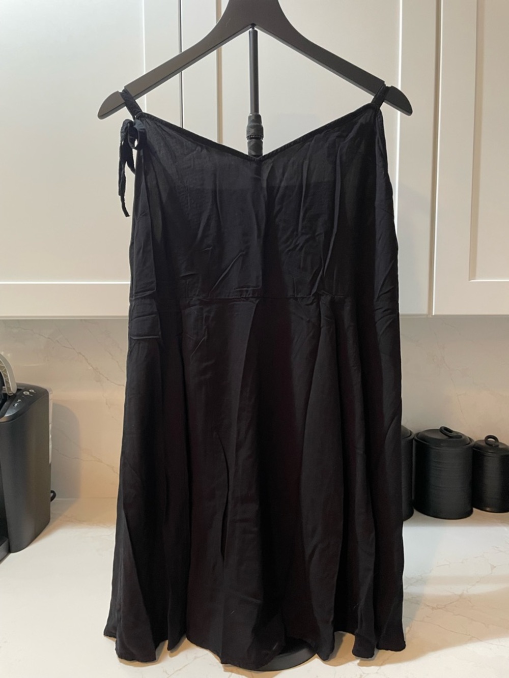 GAP Black Textured Dress with Elastic Detail on Back (0025)